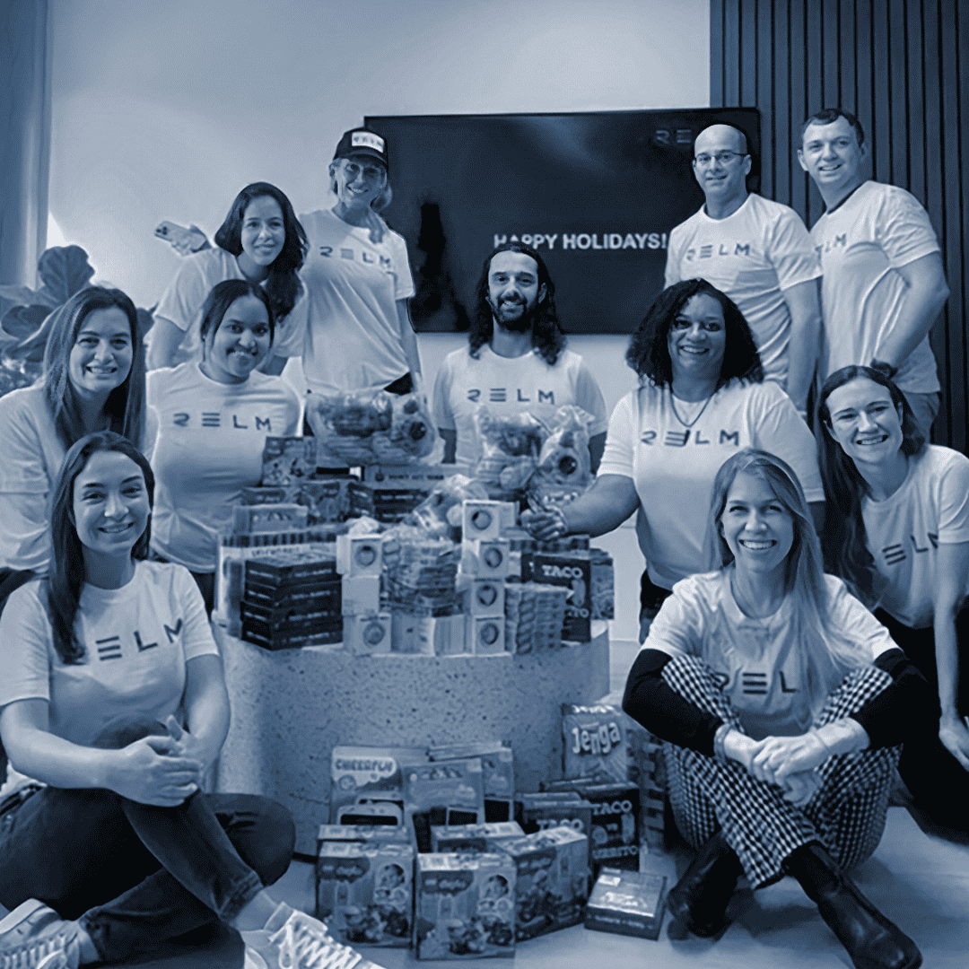 relm team with food donations