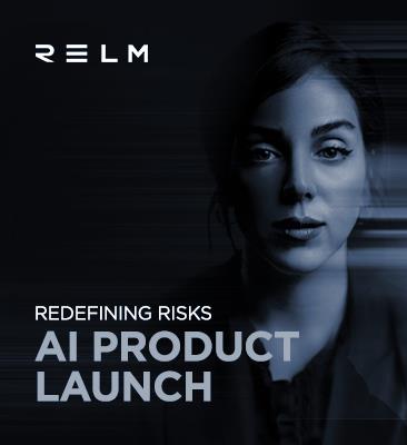 Woman looking straight at camera with AI product launch text