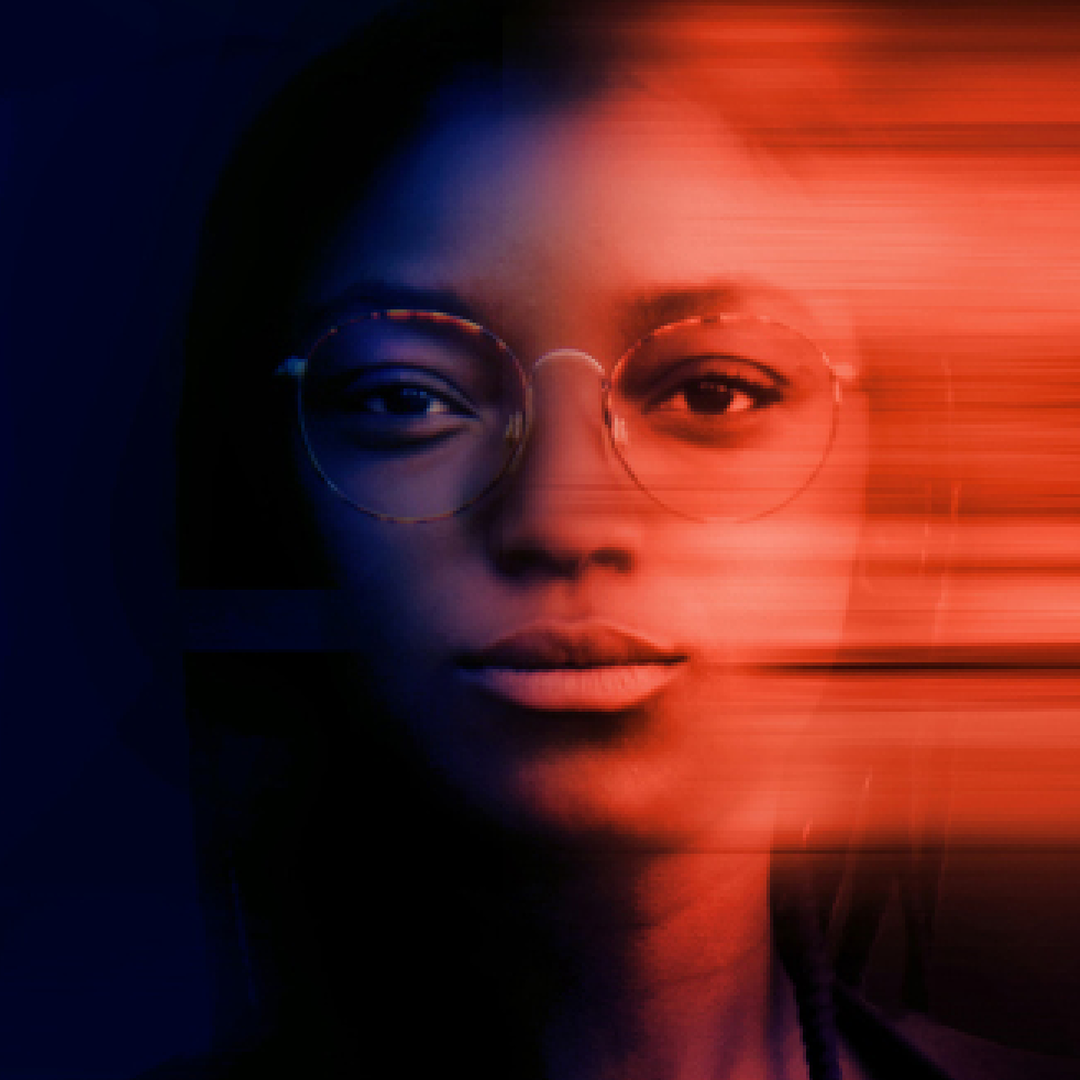 Woman with glasses