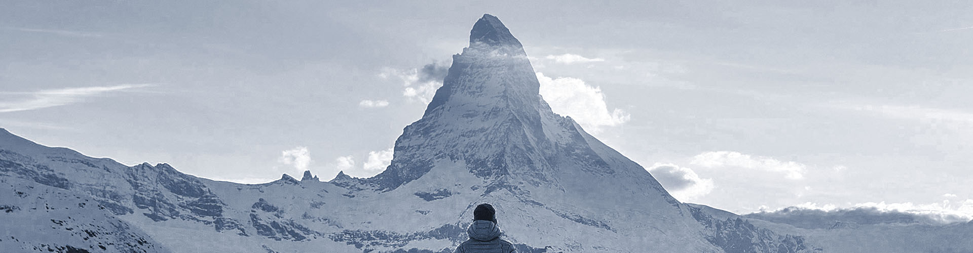 person facing mountain peak