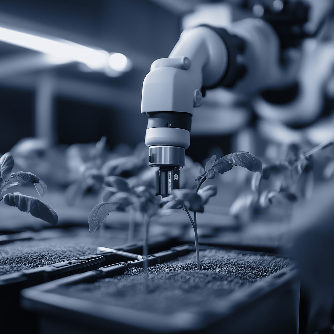 robot arm monitoring plant growth